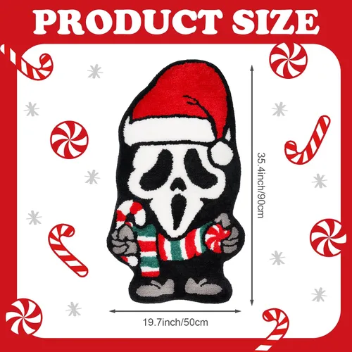 Miniatura 2 de GAGEC Alfombra de Navidad fantasma, Halloween, espeluznante, gótica, decorativa, para baño, entrada, bañera, hogar, sala de estar, tapete de baño
