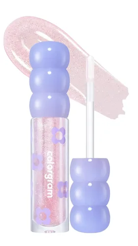 Miniatura 17 de COLORGRAM FRUITY GLASS GLOSS 01 GRAPE BLACK Brillo labial brillante no pegajoso con brillo similar al vidrio Lápiz labial hidratante de larga