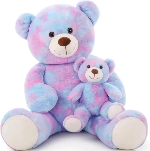 Miniatura 9 de Tezituor Oso de peluche grande con bebé, oso de peluche grande de 39 pulgadas con bebé, oso de peluche gigante para niños, novia en el día