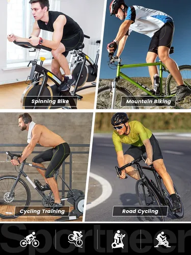 Miniatura 26 de Sportneer Pantalones cortos de ciclismo acolchados para hombre, acolchado 4D, pantalones cortos de ciclismo para hombre, transpirables y absorbentes