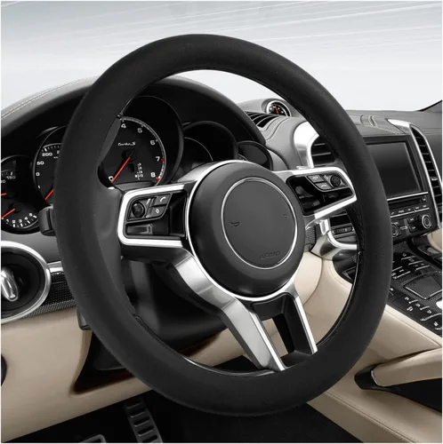 Miniatura 11 de DXNQ Funda protectora de silicona antideslizante para volante de automóvil, de 13 a 14.17 pulgadas, suave, flexible, absorbente de golpes