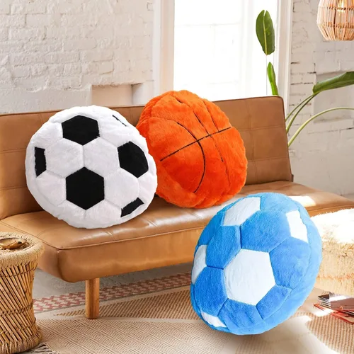 Miniatura 6 de Almohada de baloncesto de felpa para deportes, almohada de baloncesto, almohada mullida para sofá, decoración de habitación, cojín suave con diseño