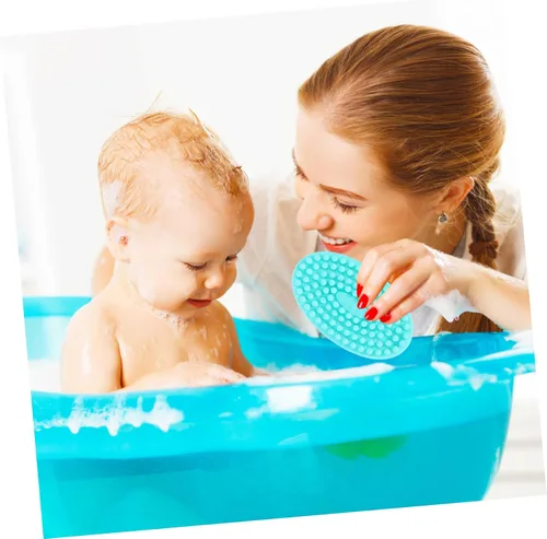 Miniatura 6 de KOMBIUDA 2 cepillos de baño de silicona suave exfoliante para el cuero cabelludo para niños y niñas y adultos, diseño suave de doble cara para un
