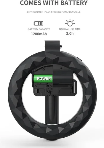 Miniatura 4 de BoxWave Soporte y soporte compatible con Blackview A53 Pro - RingLight SelfiePod, brazo extensible para selfie stick con anillo de luz - Negro