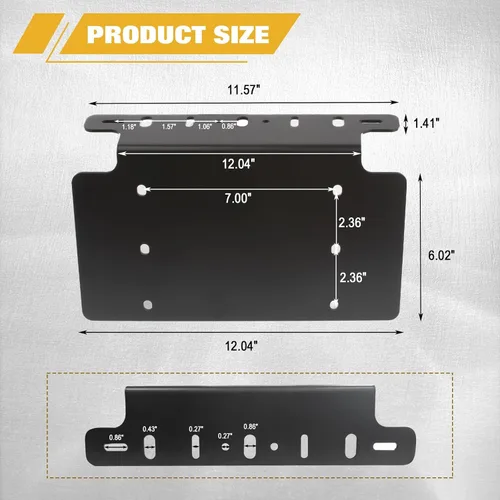 Miniatura 2 de Xotic Tech - Soporte de montaje para placa de matrícula para parachoques delantero de auto, barra de luz LED todoterreno, compatible con la mayoría