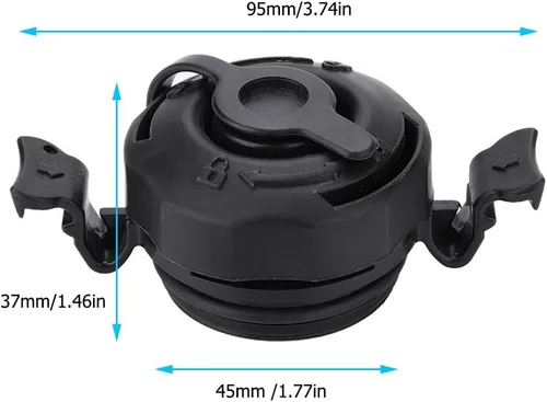 Miniatura 2 de Tapón de válvula de colchón de aire 3 en 1, tapa de sellado seguro de 1.772 in, identificación de orificio para colchón inflable Intex, color negro