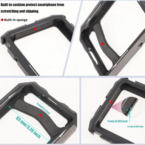 Miniatura 7 de Fotga Estabilizador universal para teléfono inteligente y fotos y video, asas + adaptador de filtro de rosca de 2.638 in para iPhone 17, 16, 15, 14