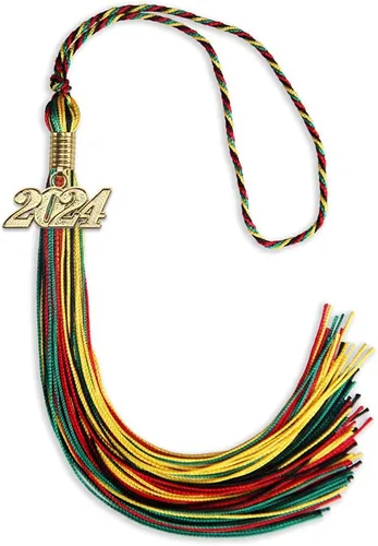 Miniatura 176 de Endea Graduation - Borla de doble color mixto con fecha dorada (negro/dorado antiguo, 2021)