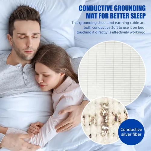 Miniatura 3 de 2 fundas de almohada de 20 x 30 pulgadas con cable de conexión a tierra, funda de almohada de algodón suave y cómoda, reduce la inflamación
