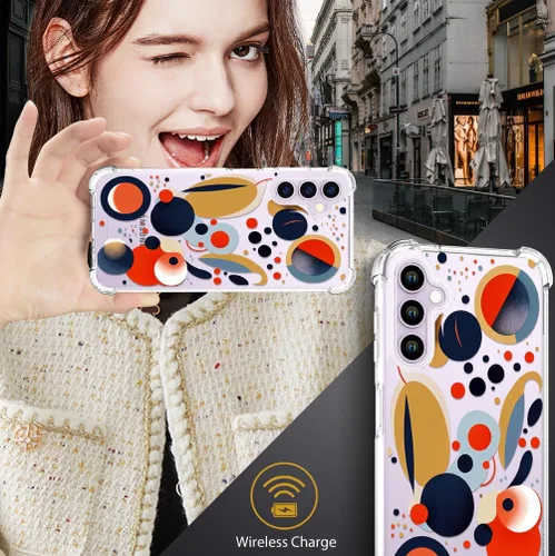 Miniatura 6 de Compatible con Samsung Galaxy S23 - Funda transparente para mujeres y niñas, diseño transparente (formas geométricas de arte abstracto)