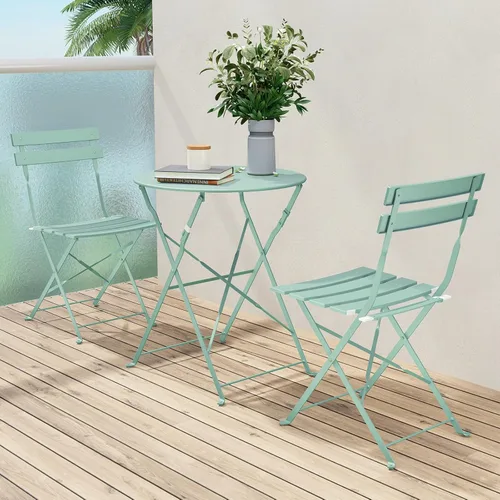 Miniatura 11 de Grand Patio Juego de Bistró de Patio con Marco Premium, Juegos de Muebles de Patio Plegables para Exteriores, Juego de Patio de 3 Piezas con Mesa