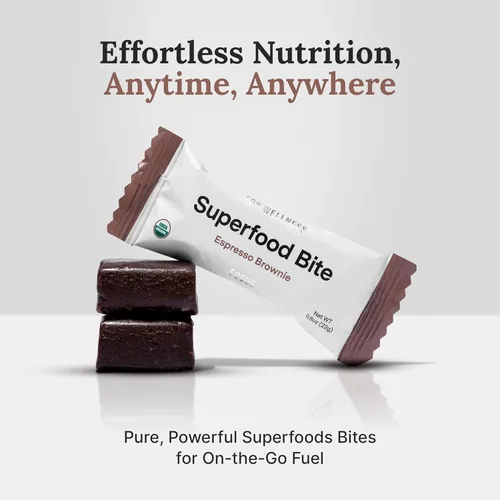 Miniatura 4 de For Wellness Superfood Bites Focus Snacks saludables para adultos y niños Bocadillo orgánico y saludable con nootrópicos para energía