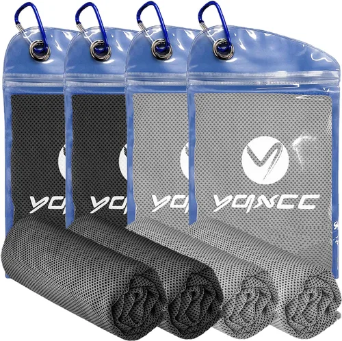 Miniatura 12 de YQXCC Paquete de 4 toallas refrescantes, 40 x 12 pulgadas, toalla de cuello frío hielo, microfibra suave y transpirable para gimnasio, yoga, golf