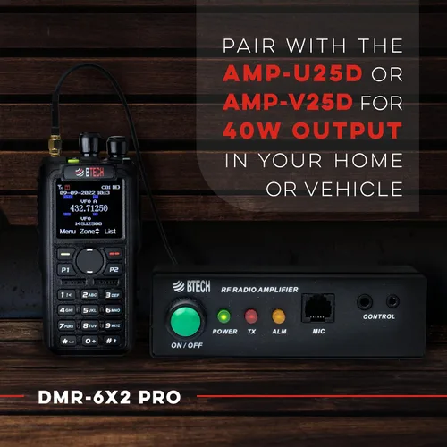 Miniatura 8 de BTECH DMR-6X2 PRO DMR y radio analógica bidireccional (Bluetooth + GPS) Batería USB-C - 7W VHF/UHF (136-174MHz y 400-480MHz), cifrado, alias