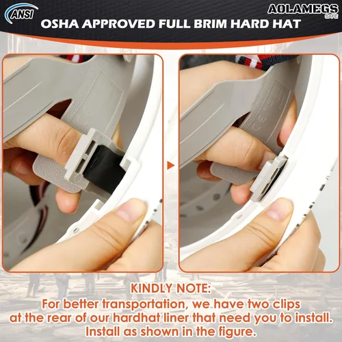 Miniatura 6 de Stylish Carbon Fiber Pattern Full Brim Hard Hat with Hard Hat Liner and Safety Visor Kit - ANSI Z89.1 Type 1 Class C OSHA Approved Construction Hard