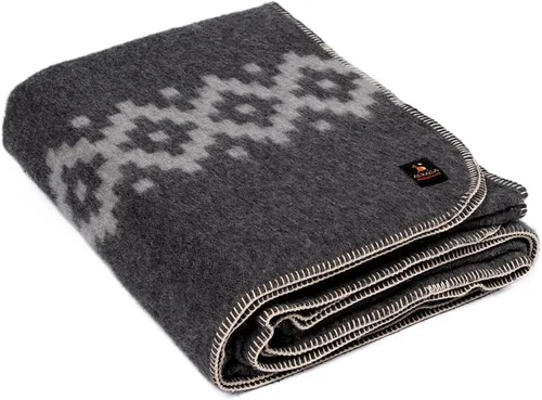 Miniatura 17 de Manta gruesa de lana de alpaca para acampar al aire libre o uso en interiores, diseño étnico, suave lana peruana de alpaca disponible en tamaño Gris
