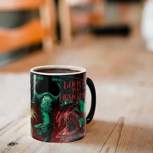 Miniatura 7 de Morphing Mugs House of Dragon – Loose The Dragons – Una taza de cerámica que cambia de color de 11 onzas – Imagen revelada cuando se añade líquido
