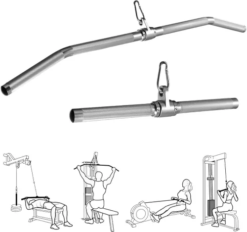 Miniatura 3 de Accesorio para máquina de cable, barra de tracción LAT, barra recta de tríceps de aluminio ligera, barra V, accesorios de tracción LAT, accesorios