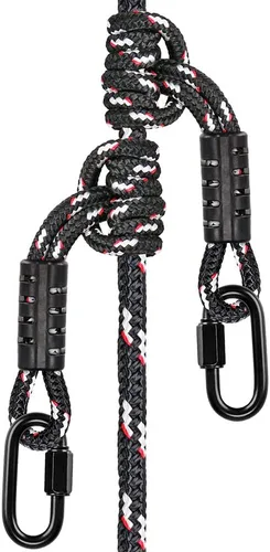 BeneLabel Poseidon Series Prusik - Cuerdas cosidas, seguridad, 19 pulgadas, diámetro 2/5 pulgadas, paquete de 2, color negro
