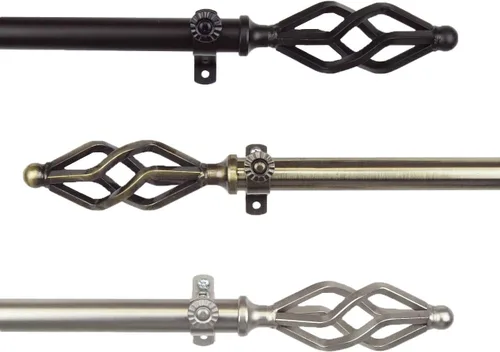 Miniatura 4 de Rod Desyne Juego de barra de cortina individual marquesa Negro