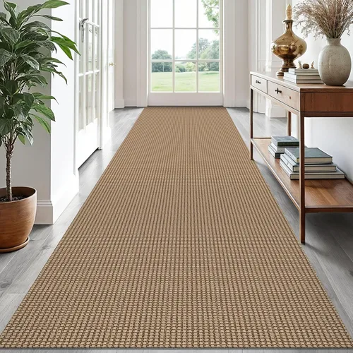 EARTHALL Alfombra de pasillo 3x14 pies, alfombras lavables extra largas para pasillos, tejidas, antideslizante, alfombra trenzada para entrada,