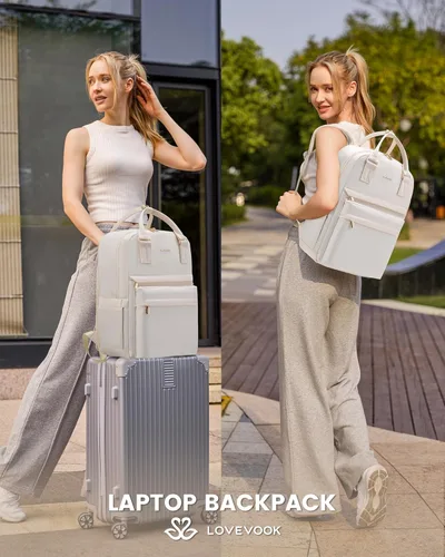 Miniatura 7 de LOVEVOOK - Mochila de computadora portátil para mujeres y niñas, mochila de 15.6 pulgadas impermeable para estudiantes, mochila escolar linda, bolsa