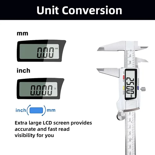 Miniatura 2 de Greywolf Calibrador digital, herramienta de medición de acero inoxidable, micrómetro electrónico de pinza Vernier, conversión de pulgadas