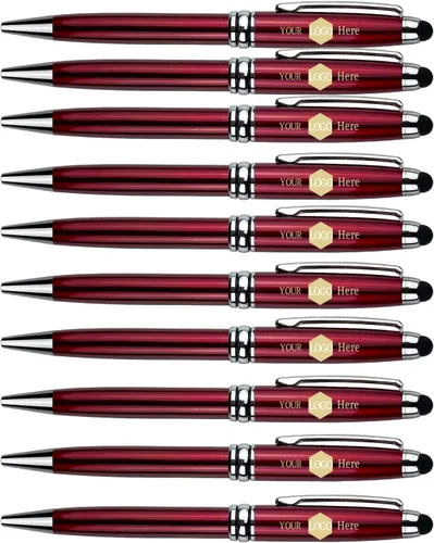 Miniatura 9 de Ancolo Bolígrafos publicitarios personalizados con lápiz capacitivo, personalizados con tu logotipo o mensaje, bolígrafos con nombre, número