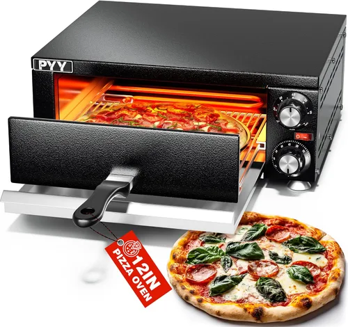 PYY Horno eléctrico para pizza, encimera de interior, horno de pizza, máquina comercial para hacer pizza para el hogar con temporizador, cocina de