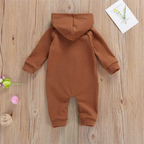 Miniatura 10 de FYBITBO Mameluco con capucha y cremallera para bebés, niños y niñas, mameluco de manga larga para otoño e invierno, ropa cálida