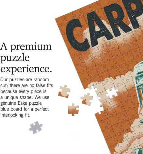 Miniatura 5 de Lantern Press Carpinteria, California, Letterpress, Camper Van 1000 Piece Jigsaw Puzzle for Adults, Made in USA with Reference Poster