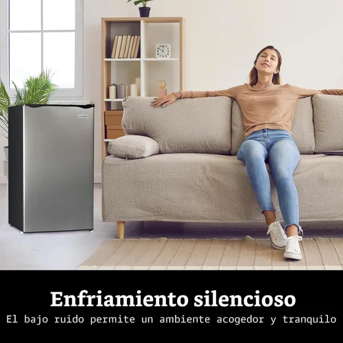Miniatura 6 de Igloo Mini refrigerador de 3.2 pies cúbicos con congelador – Refrigerador compacto de una sola puerta con estantes de vidrio para hogares, Platino