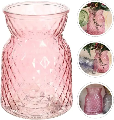 Miniatura 9 de Beavorty 1 unid Decoración de comedor Oficina Botella Floral Rombo Nórdico para el Hogar o Transparente Creativo Rosa Transparente Arreglos