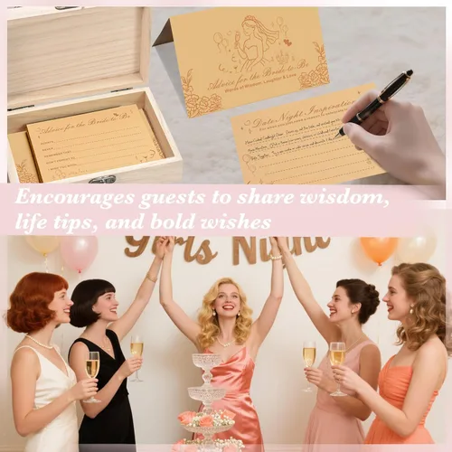 Miniatura 3 de Consejos y deseos para la futura novia, tarjetas de consejos de boda para decoraciones de despedida de soltera, juegos de despedida de soltera, caja