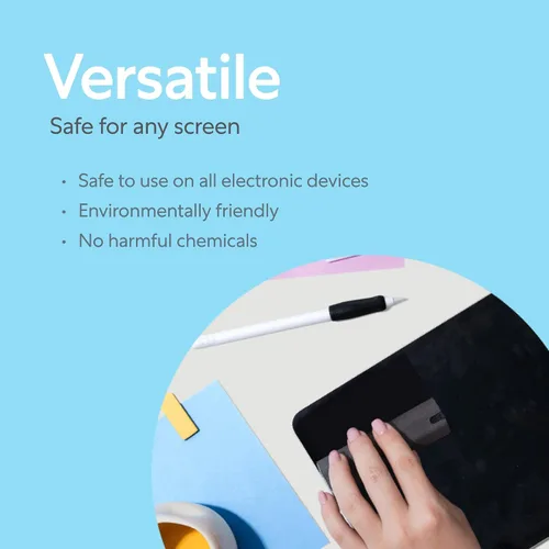 Miniatura 3 de Paperlike® Kit de limpieza todo en uno, botella de spray de microfibra recargable y solución de limpieza + 5 tabletas de recambio, seguro para iPad