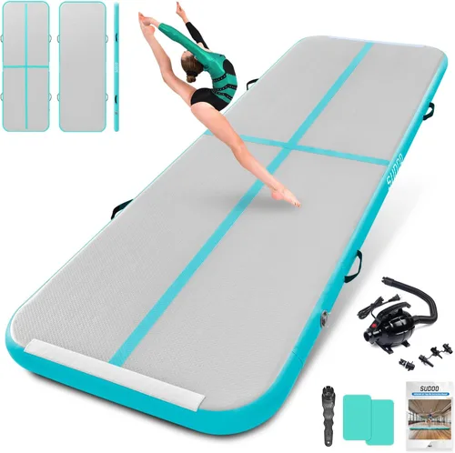 Miniatura 13 de SUDOO Gymnastics Air Mat 10ft/13ft/16ft Inflatable Air Tumble Track Mat 4" Thick Tumbling Mat With Pump or No Pump for Training Tumble Yoga
