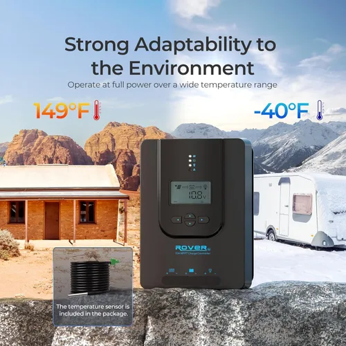 Miniatura 3 de Renogy Controlador de carga Rover 20A MPPT 12V/24V Pantalla LCD de detección automática 99.9% de eficiencia para baterías de gel/inundadas/litio