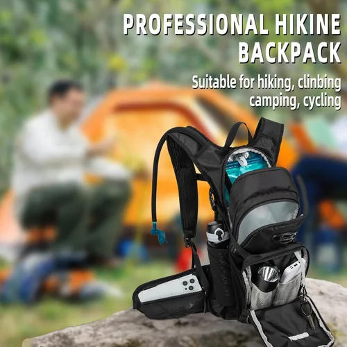 Miniatura 6 de Mochila de hidratación, mochila de agua ligera para senderismo con vejiga de agua a prueba de fugas de 3 L, paquete de hidratación aislada ideal