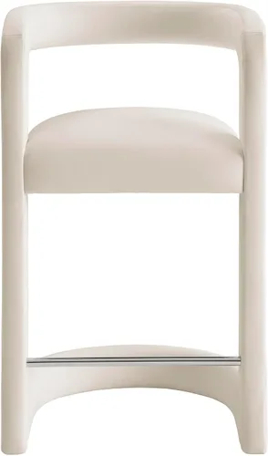 Miniatura 8 de Modway Winslow Performance - Taburete de terciopelo con reposapiés de acero inoxidable en alabastro