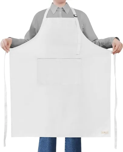 Miniatura 11 de ROTANET - Delantal extra grande para hombres, delantal ajustable con babero con 2 bolsillos, cocina, cocina para mujer, chef, resistente al agua
