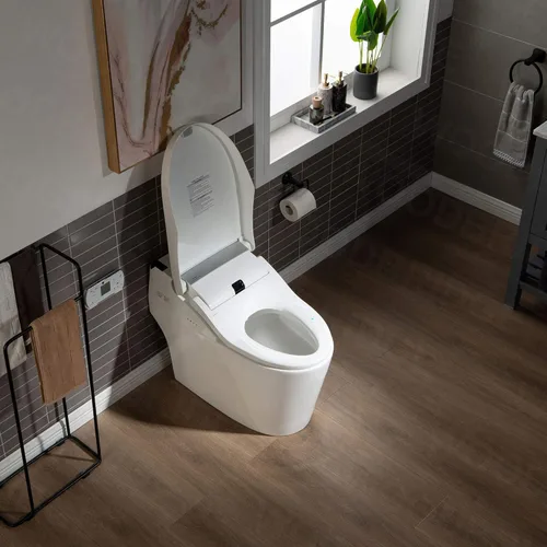 Miniatura 3 de WOODBRIDGE B0960S - Inodoro de descarga automática, apertura y cierre automáticos, inodoro de descarga única de 1.28 GPF con asiento inteligente