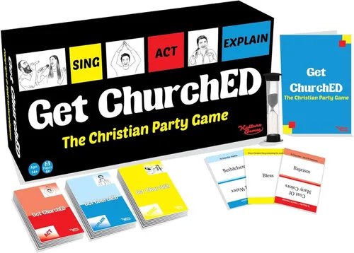 Kulture Games Get ChurchED | El Juego de Fiesta Cristiano | Regalos y Tarjetas Cristianas | Juego de Trivia de la Biblia | Juegos de Charadas | Para