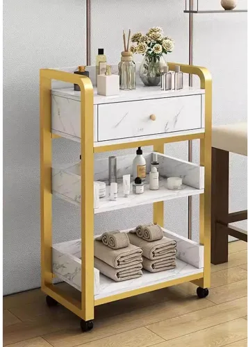 Miniatura 9 de GZHERVICES Gabinete de almacenamiento para estaciones de peluquería con ruedas, soporte multiusos para carrito de salón de belleza