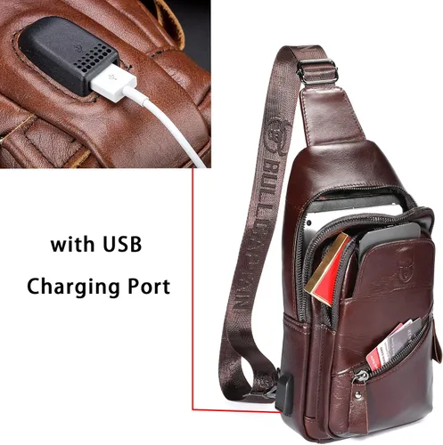 Miniatura 126 de LUKZIJAES Bolso bandolera de cuero genuino para hombre