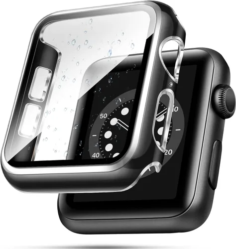 Miniatura 13 de top4cus Carcasa de 38mm compatible con Apple Watch, con protector de pantalla de vidrio templado incorporado, cubierta de PC para iWatch Series