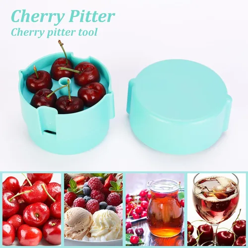 Miniatura 5 de Cherry Pitter - Herramienta portátil de descorazonador de cerezas, hoyos de hasta 6 cerezas a la vez, apta para lavavajillas, construcción de ABS