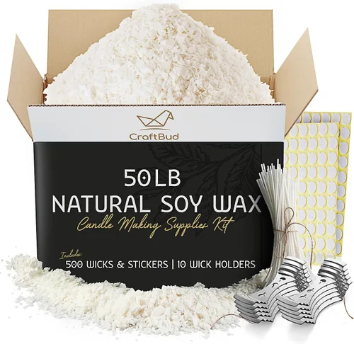 Miniatura 13 de CraftBud Cera de vela de soja para fabricación de velas, cera de soja natural para hacer velas, bolsa de 10 libras, cera para hacer velas, 10