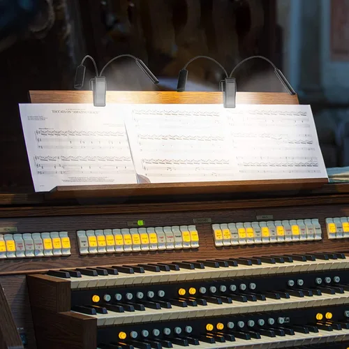 Miniatura 8 de CAHAYA Soporte de música con clip de luz de lectura alimentada por batería, luz de libro para ratones de biblioteca, guitarra, piano, teclado