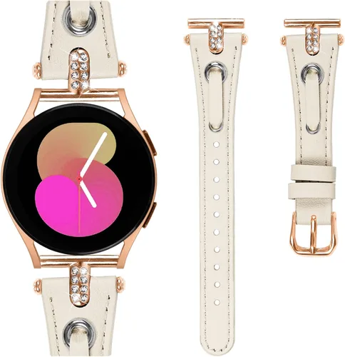 Miniatura 25 de DEALELE Correas compatibles con Samsung Galaxy Watch 6/6 Classic / 5/5 Pro / 4/4 Classic/Galaxy 3 1.614 in / Active 2, correa de repuesto de cuero