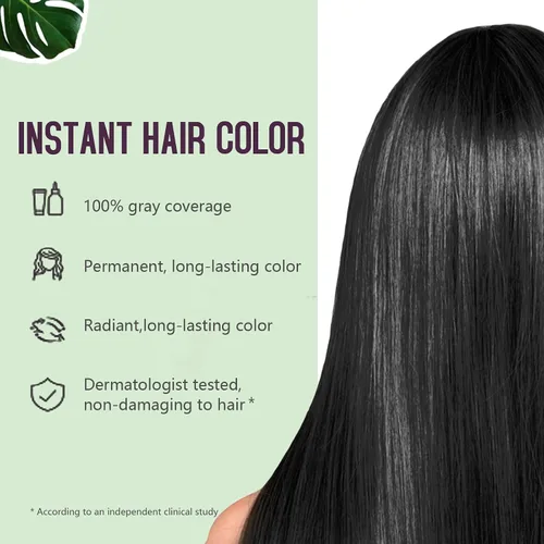 Miniatura 2 de Fvquhvo Champú de tinte para cabello negro, champú de color de cabello para cabello gris, champú instantáneo para cabello negro, Champu para Canas